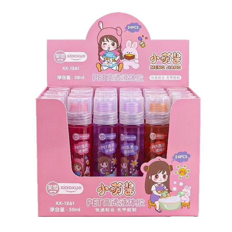 Pegamento Líquido de Color Dibujos Animados 50ml Fuerte para Manualidades DIY y Oficina