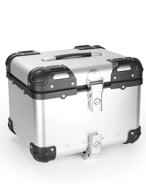 Rounded Corner Box Motorcycle Electric: Motorcycle trunk - silver-rounded-corners-45l