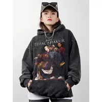 Eminham TravisScott Toupike XXX Американский хип-хоп рэп ретро принт стирается с капюшоном свитер