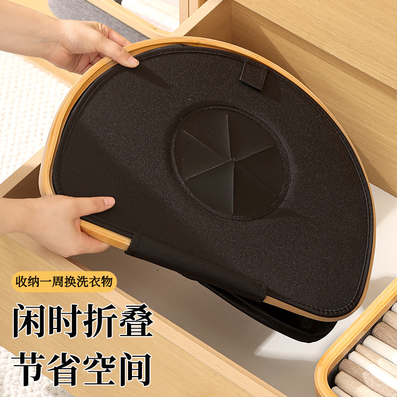 Amazon nueva canasta de botellas con cubierta caja de reciclaje plegable anillo de bambú Oxford tela bolsa interior caja de botellas