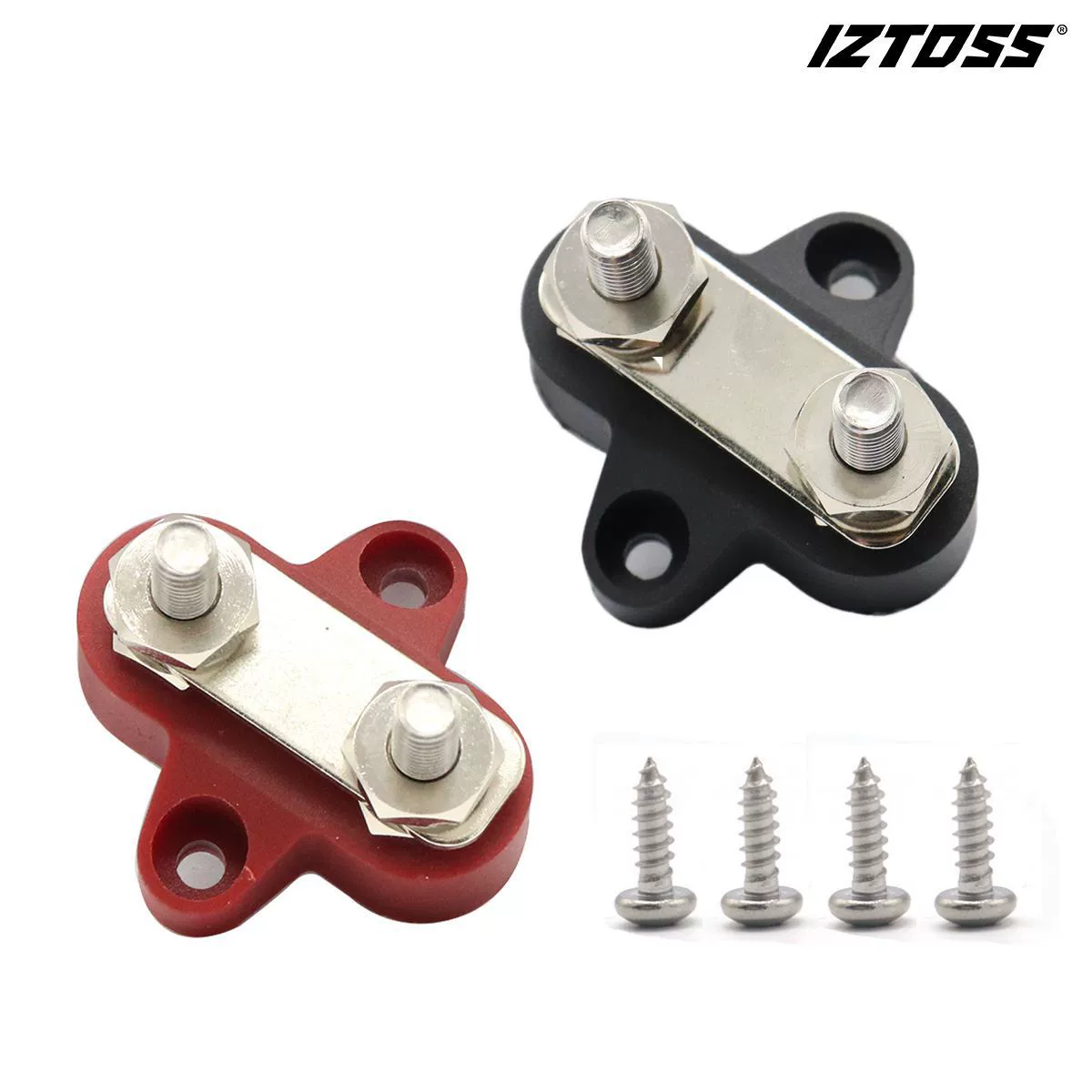 Шина яхты РВ тележки соединителя провода красных/черноты двойная сверхмощная терминальная М8/М6 винт фиксированная