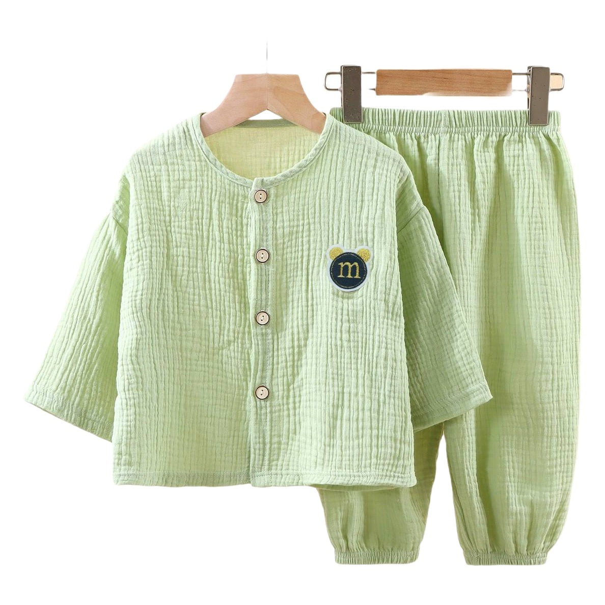 Ropa de bebé algodón gasa fina pijamas traje de manga larga bebé verano algodón desgaste ropa interior recién nacido