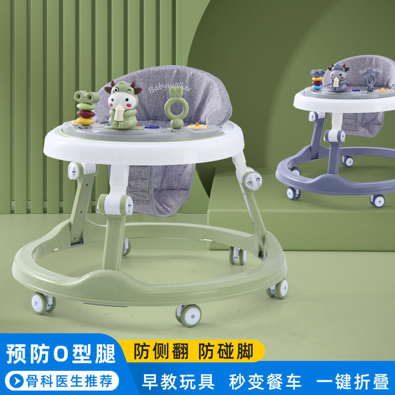 Andador para bebés que previene las piernas en forma de O y las caídas, apto para bebés de 6 a 18 meses, permite sentarse y ser empujado para ayudar a caminar y aprender a conducir.