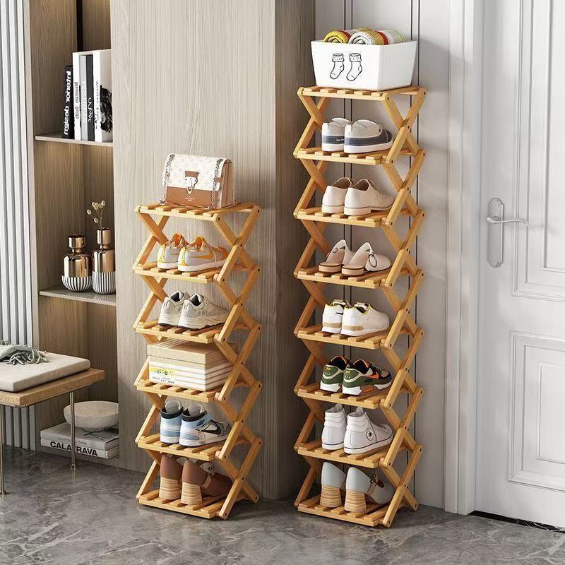 No-Installation Folding Shoe Rack for Home Entrance, Multi-Layer Small Dormitory Narrow Storage Simple Organizer Shoe Cabinet