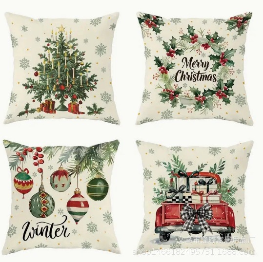Navidad almohada cubierta de decoración para el hogar almohada de la sala de estar sofá cojín cubierta de dormitorio almohada de cabeza fábrica al por mayor