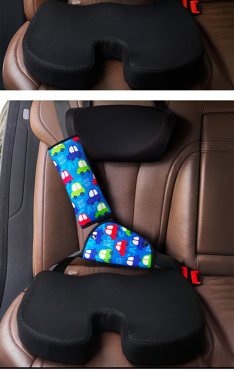 Children's safety belt shoulder pad, cartoon anti-neck-strangling adjuster, car-mounted shoulder pad, extended version