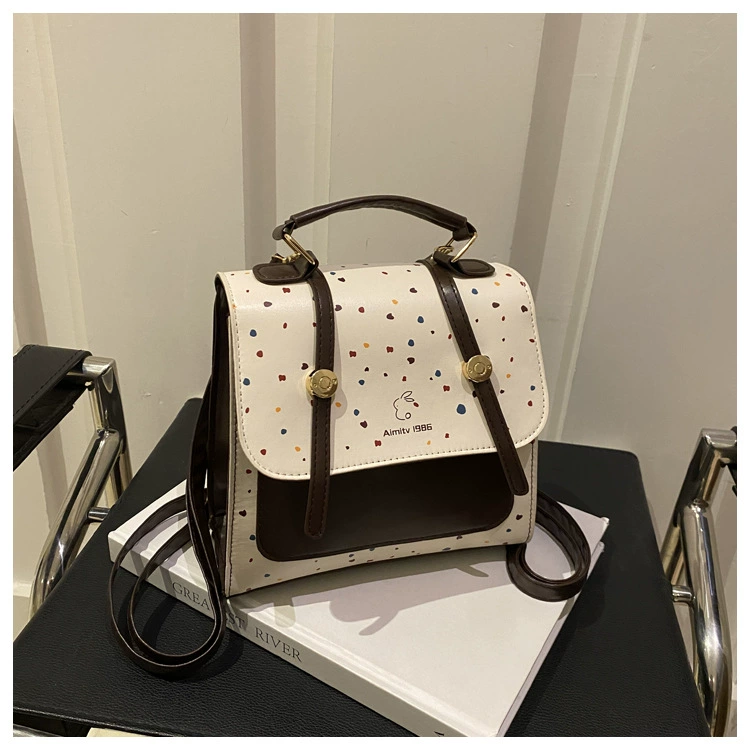Retro capacious universal handheld one-shoulder bag for leisure, backpack, shoulder bag