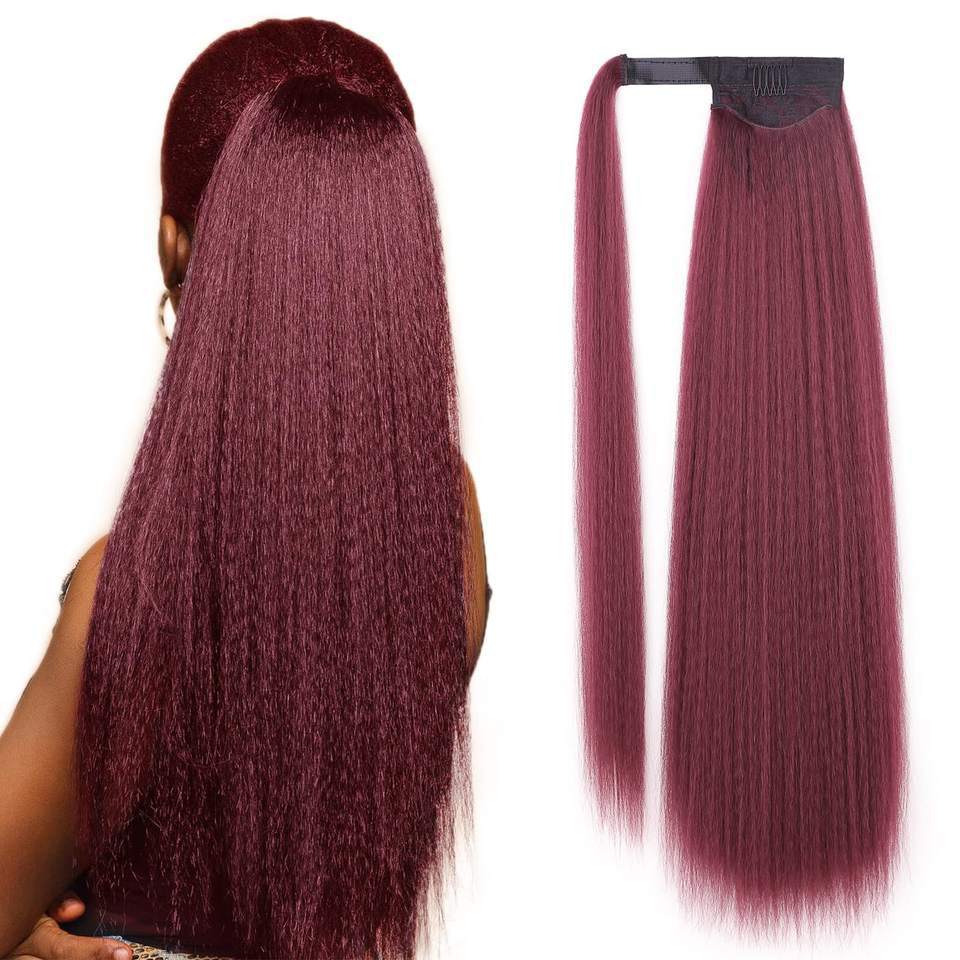Synthetic hair  Straight corn whisker fluffy Velcro ponytail_voghion.com
