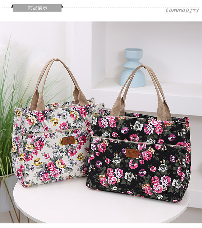 New Portable Canvas Large Bag Office Worker Tote Bag Ethnic Style Bag Large Capacity Document Bag