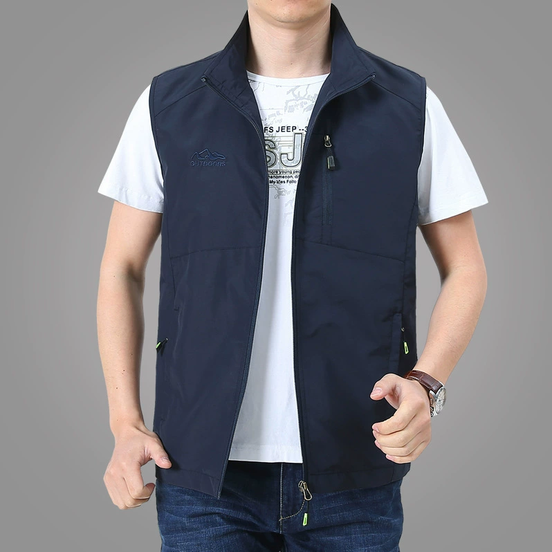 Открытый жилет мужской весенне-осенний досуг Фотография рыбалка жилетка мульти карманный жилет для пожилых людей без рукавов