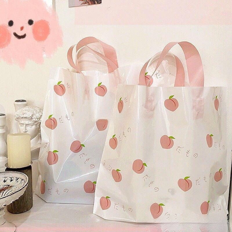 衣料品店バッグポータブルビニール袋夏のピーチ新鮮な誘惑プラスチックショッピングバッグ化粧品バッグ送料無料|undefined