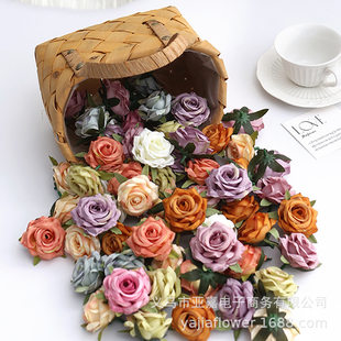 Simulated flowers, small roses, high-end realistic DIY materials, wedding flowers, flower wall scenes, flower head fake flowers