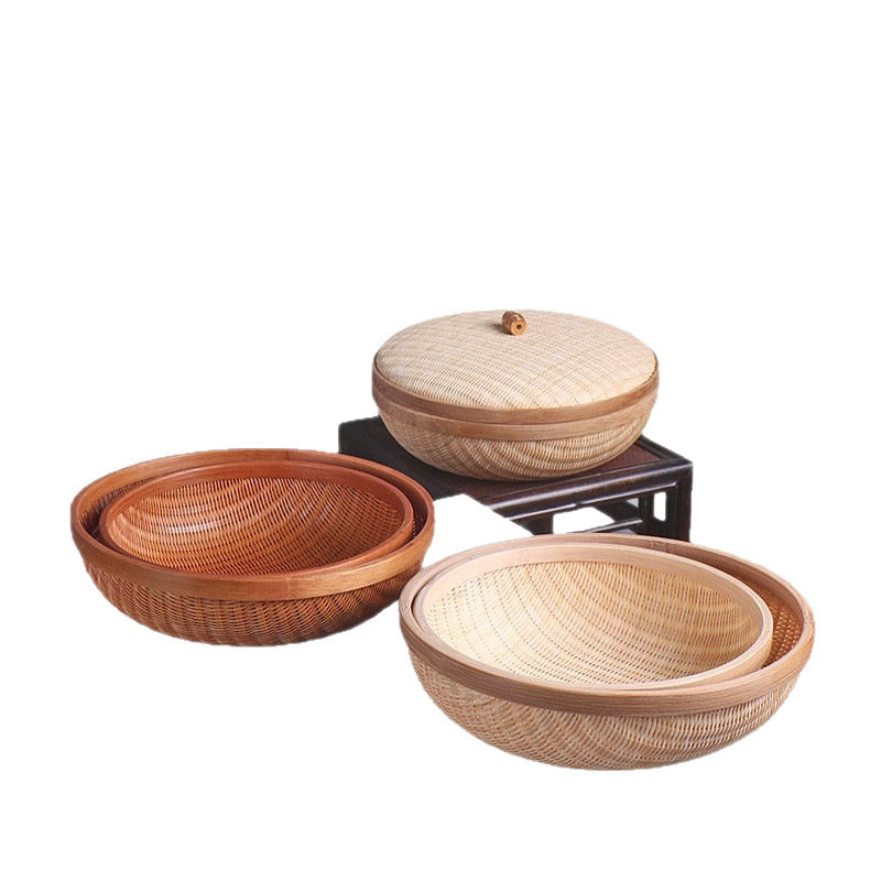 El tejido de bambú recoge cestas, platos de frutas, bocadillos de frutas, cestas de bambú finas, cestas de bambú, platos de frutas, cestas de bambú y cestas de frutas. image 5