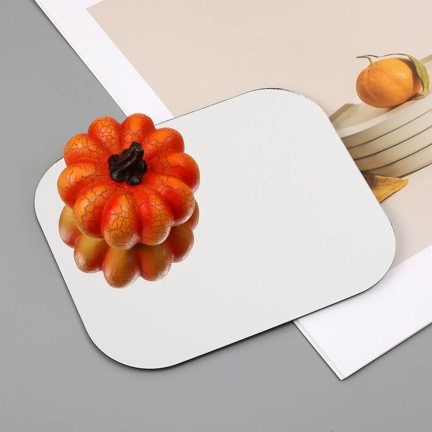 厂家供应桃形化妆镜子小学生手工diy镜片便携不规则镜子批发