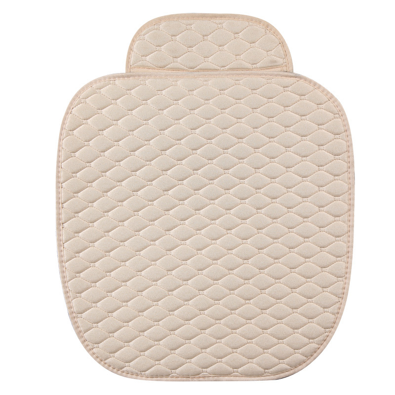 Small Rhombus Flax: Xiao Ling Seat cushion, seat cover - small-rhombus-linen-warm-rice-single-square-cushion