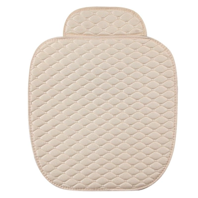 Diamond-Shaped Linen Car Seat Cushion with Backrest, Seat cushion, seat cover - xiaoling-hemp-warm-rice-single-square-pad