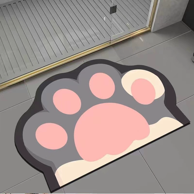 Мультяшный кошачий кошачий кошачий коврик из диатомовой грязи коврик для дома коврик для ванной комнаты