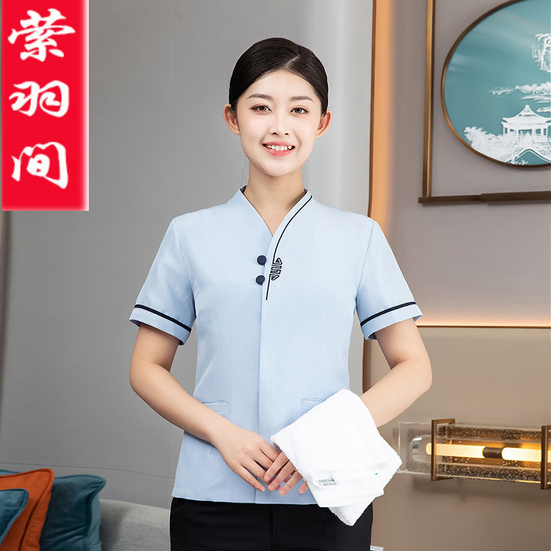 New hotel room cleaning aunt uniform short sleeve nursing worker workwear restaurant cleaning waiter workwear summer
