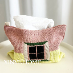 Knitted Tissue Box Storage Bag Home Coffee Table Restaurant Living Room Decoration Tissue Box Tissue Bag Fabric Custom Wholesale