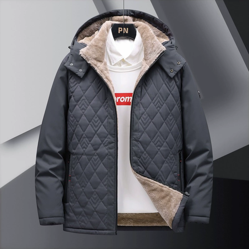 Winter universal removable keep warm jacket for leisure with hood