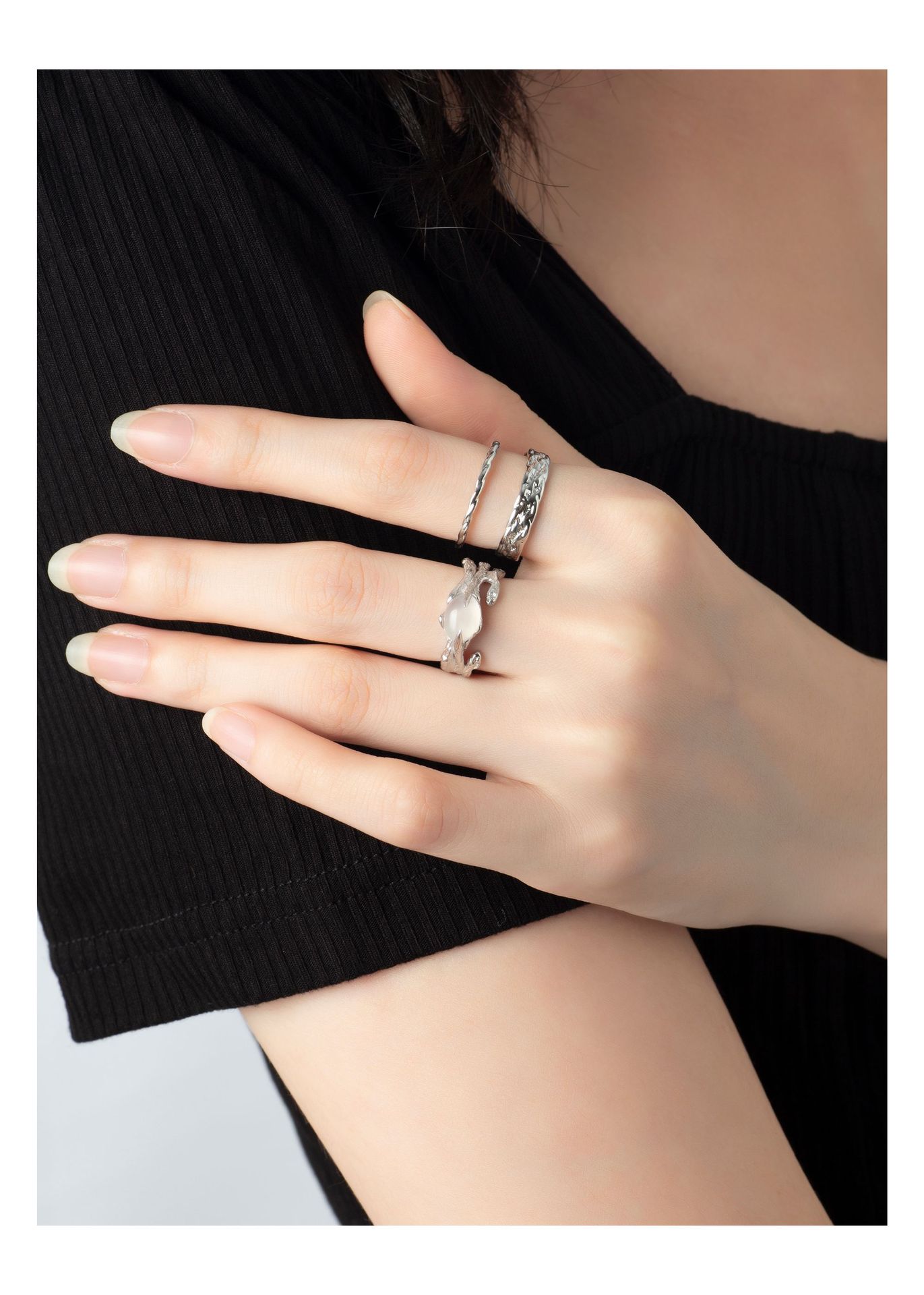 Fashion Geometric Copper Plating Artificial Gemstones Rings 1 Piece