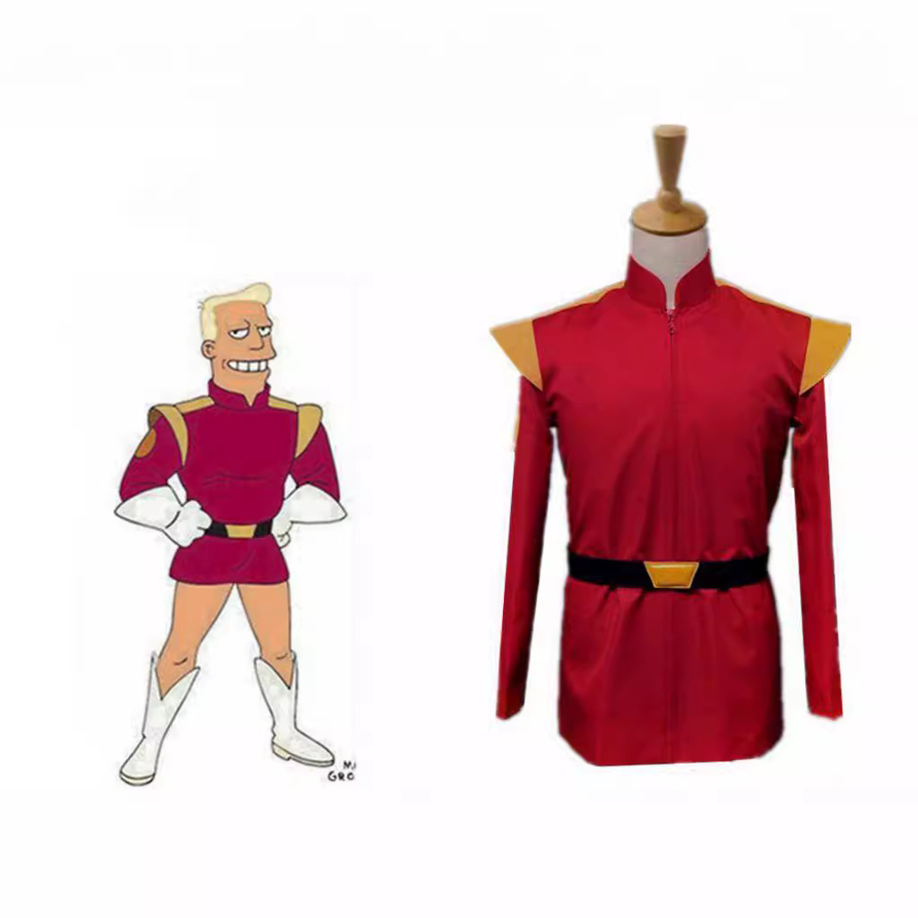 Zapp Brannigan, the captain of the American comic book sci-fi comedy "Futurama," in his red uniform cosplay.