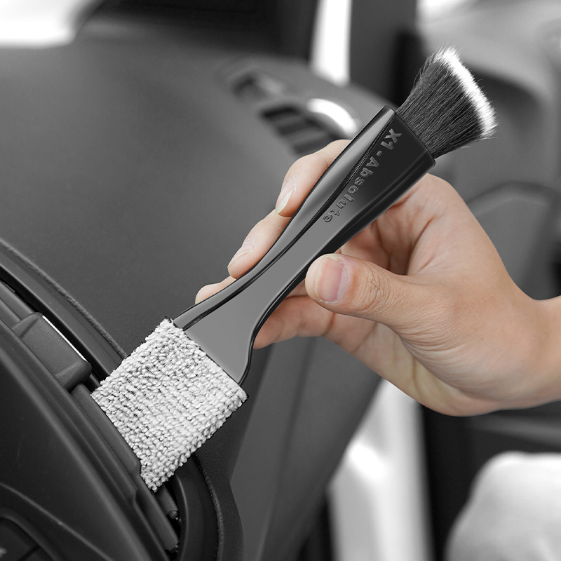 자동차 에어컨 공기 출구 청소 브러시 내부 청소 도구 브러시 부드러운 머리 자동차 세척 유물 청소 먼지 제거 브러시
