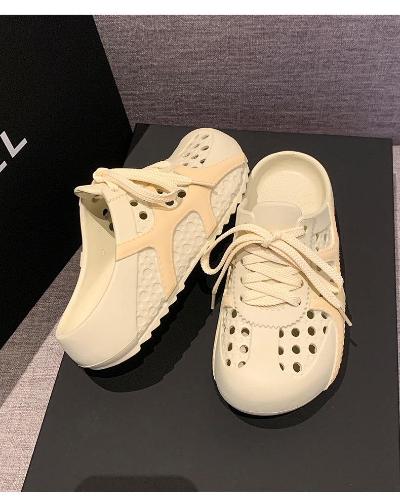 Dép sandal nữ xỏ ngón đế bệt lỗ thoáng khí, quai mềm dễ chịu — EN36 Hạnh chi tiết 18
