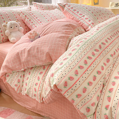 網紅13372全棉田園小清新四件套純棉宿舍單人四季床上用品批發