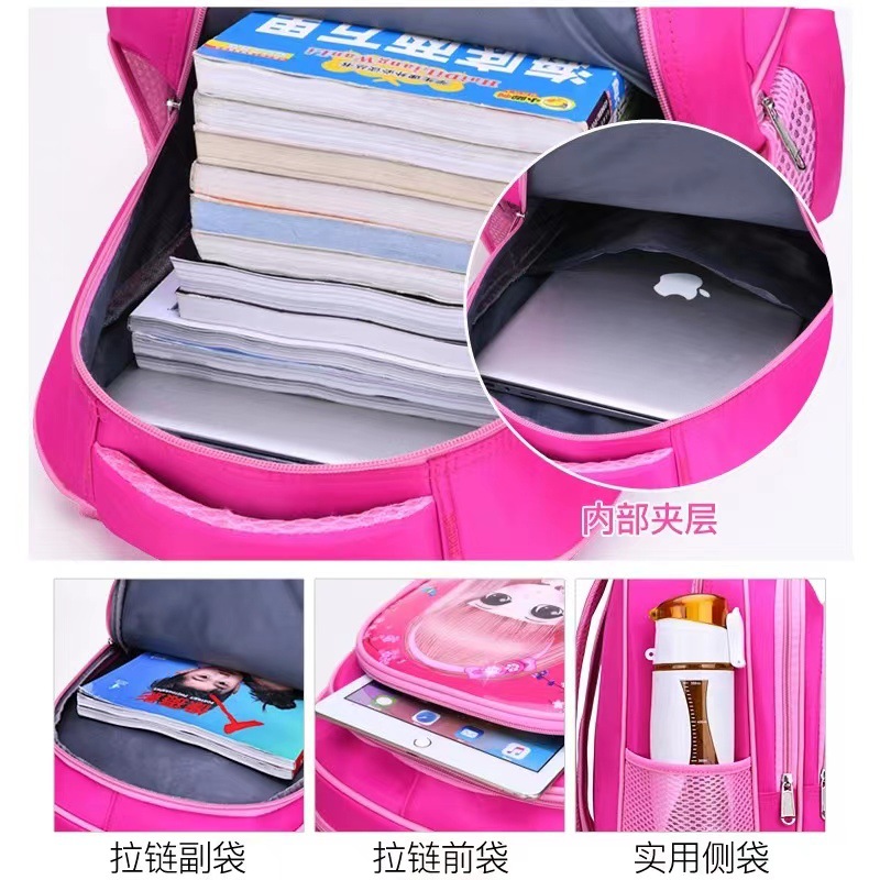 Nuevo bolso de escuela primaria transfronterizo, bolso escolar para niños de la serie de princesas bonitas de dibujos animados para niñas, mochila reductora de carga versión coreana