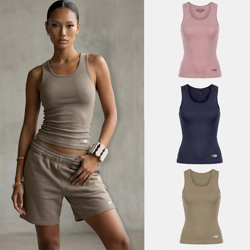 Badblood American-Style Casual Hot Girl Slim-Fit Simple Sexy Versatile Sports Yoga Fitness Tank Top