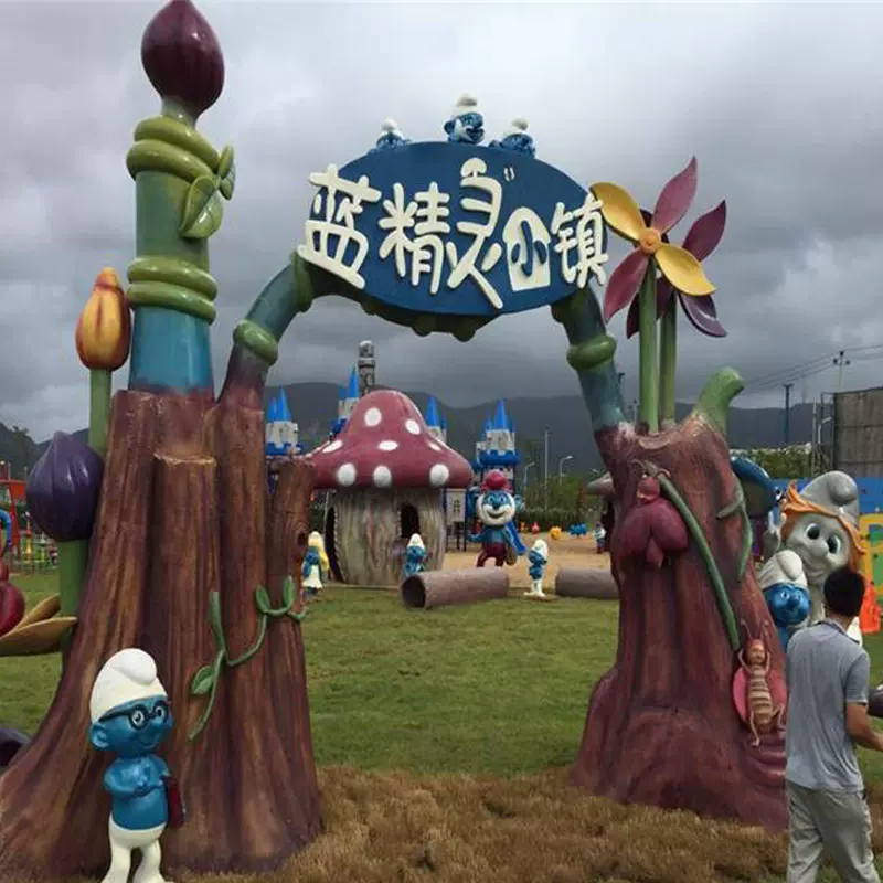 室外玻璃钢美陈装饰造形公园绿地景区入口玻璃钢组合创意装饰雕塑