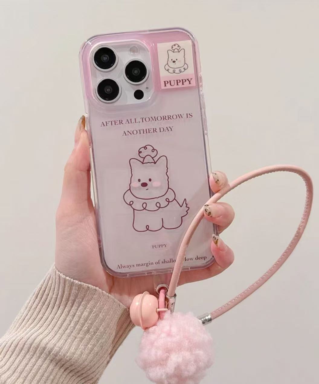 Dibujos animados lindo semi-transparente West Highland para iphone14 funda para teléfono móvil 16ProMax Apple 15 pareja 13 mujer 16