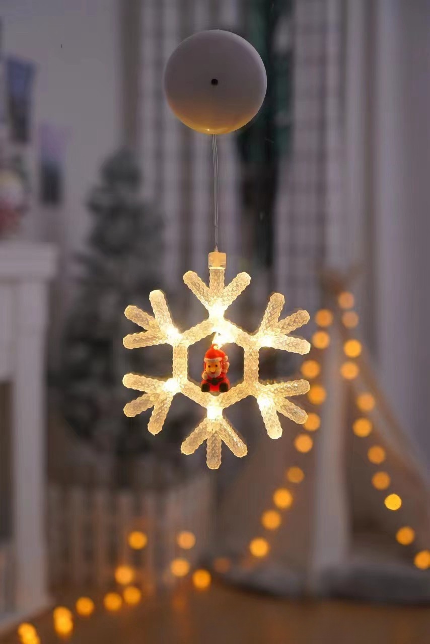 LED decoración de Navidad lámpara de succión muñeco de nieve árbol de Navidad lámpara de la batería ins viento ventana diseño caja de la batería forma lámpara colgante