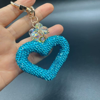 Pendant Car Keychain — Car hanging - crystal-love-blue