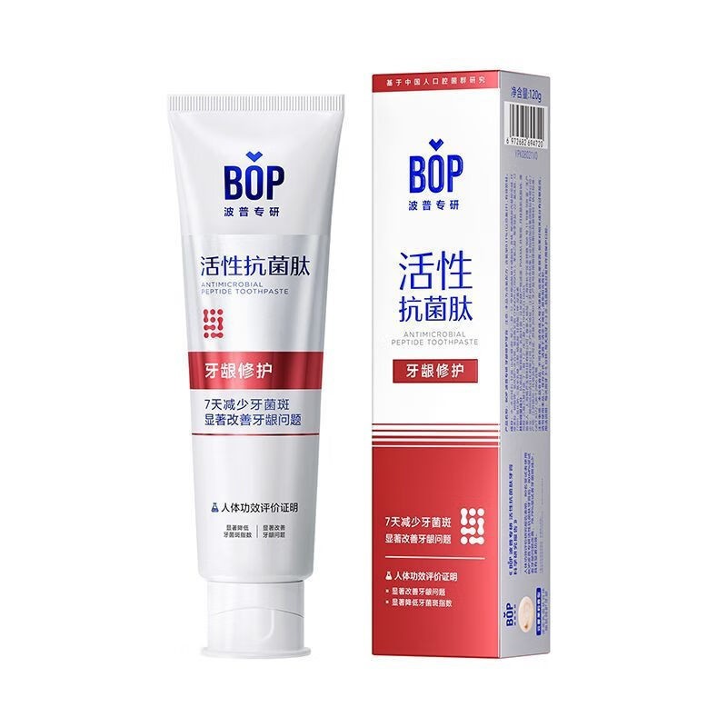 Bop は、マルチ効果の生分解性歯石、爽やかな息、歯肉ケアを備えた Bop アクティブ抗菌ペプチド歯磨き粉を専門としています。|undefined
