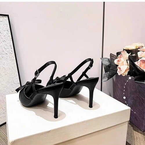 Stylish and Versatile Pointed-Toe Sandals, Atmospheric Single Shoes for Women, 2025 Spring Nude Butterfly Knot Fine Heel High Heels