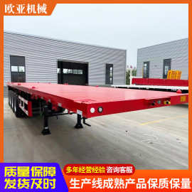 跨境工厂40尺集装箱运输车跨境海运平板拖车外贸集装箱转运平板车