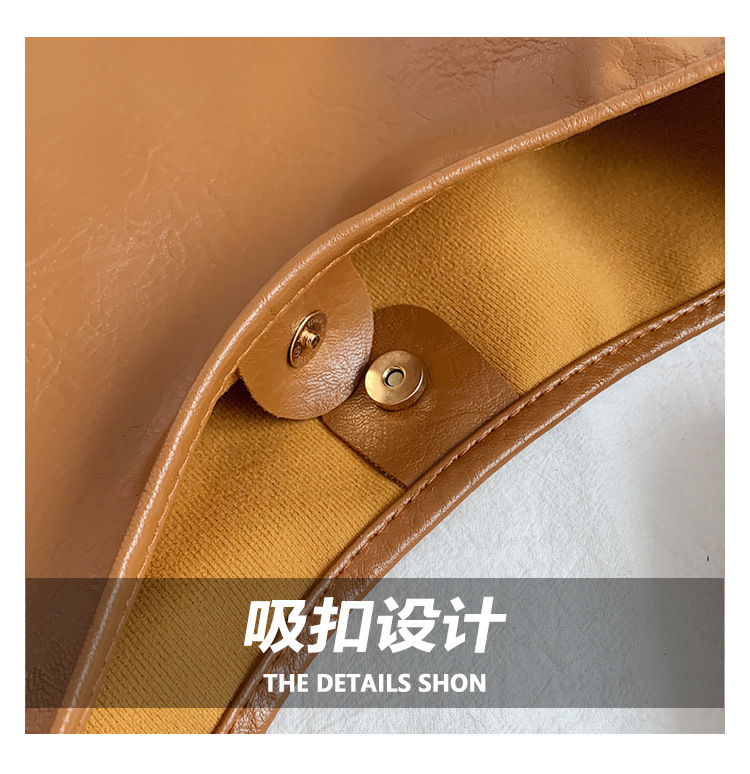 Large-capacity commuter bag for women, 2024 new style, fashionable and retro single-shoulder bag, casual and versatile, underarm tote soft leather bag undefined