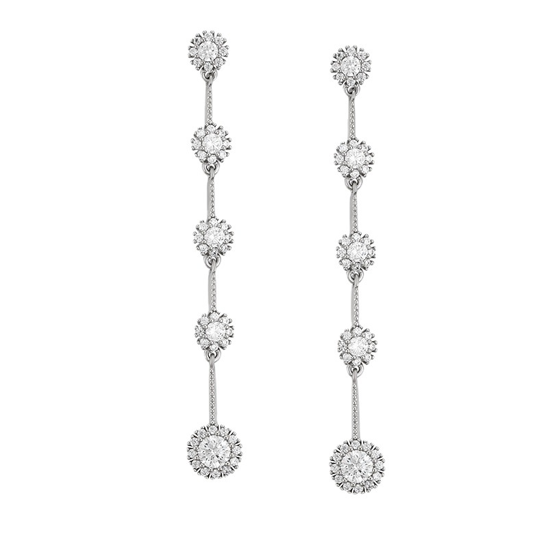 Xupin joyería aleación con incrustaciones pendientes de girasol temperamento femenino largo borla pendientes de hadas joyería al por mayor