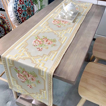新中式绣花雪尼尔桌旗欧式奢华餐桌桌旗电视柜茶几餐桌旗布艺批发