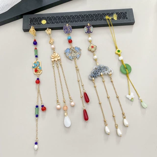古风吊坠汉服压襟挂饰高级感旗袍盘扣配件新中式流苏挂件胸针配饰