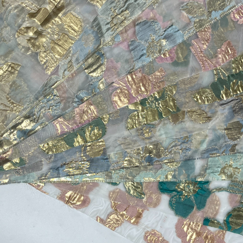 25 nuevo tejido de ergena todo poliéster después de la artesanía de ergena jacquard vestido de moda de tela de mujer en stock