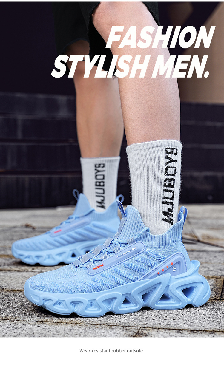 Men's Lightweight Breathable Mesh Trainers With Thick Sole_voghion.com