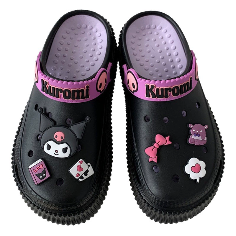 Пляжные сандалии и тапочки на толстой подошве Sanrio IP joint name, милые туфли с дырками kulomi baotou, женские летние