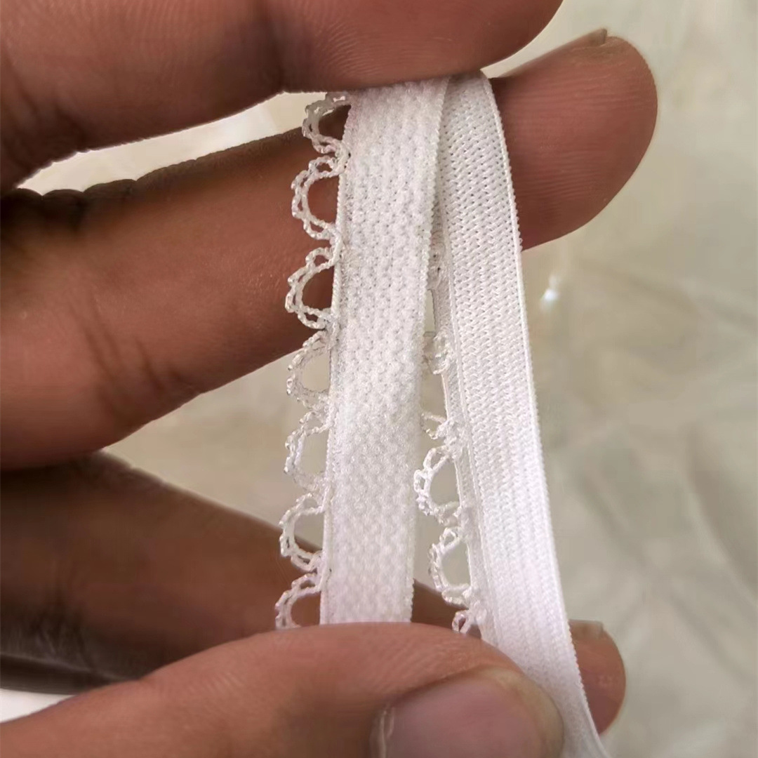 DIY精绣花边辅料弹力半漂白色花边织带洛丽塔小弯边爆款1cm