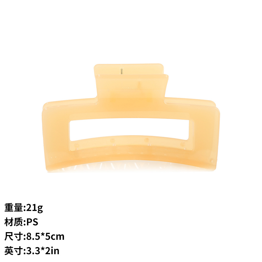 亚马逊爆款果冻色抓夹高级感后脑勺爪夹8.5cm方形鲨鱼夹跨境发饰