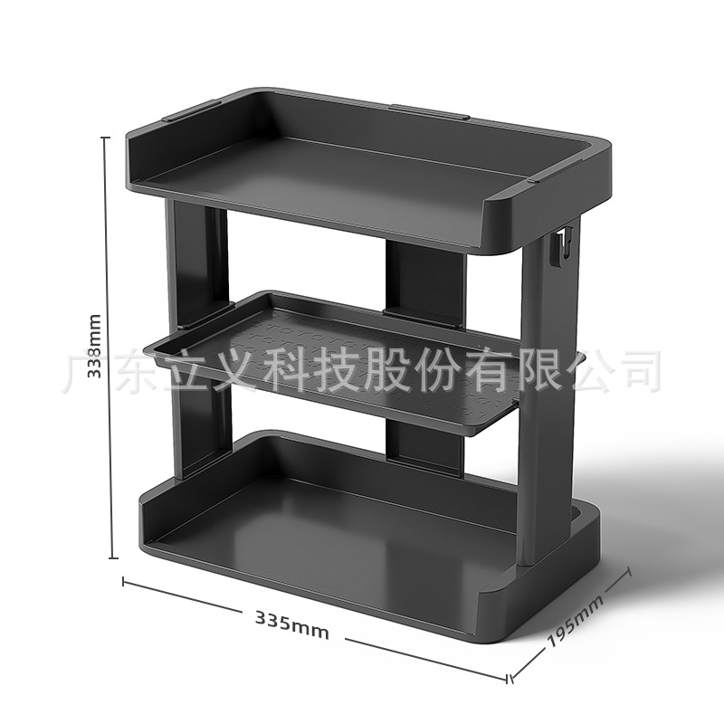 3단 검정색 책상 수납선반