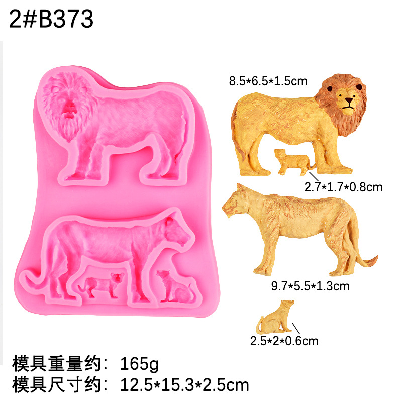 Jirafa africana elefante león bricolaje chocolate decoración de pastel de fondant decoración de galletas hornear molde de silicona