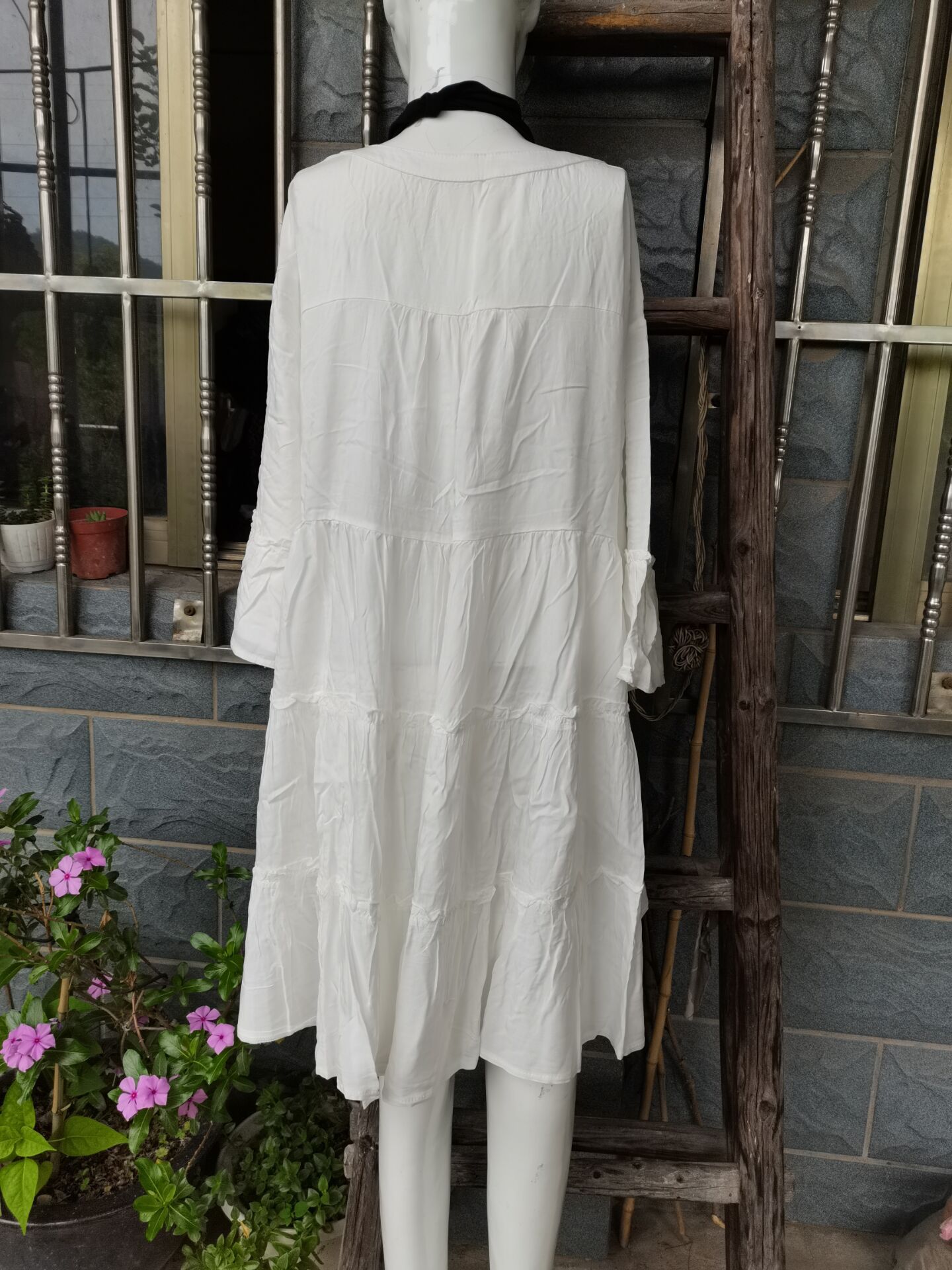 Rayon Layer Cardigan Vacation Casual Bohemian White Beach Dress - Bohemian White Beach Dress - Uniqistic.com